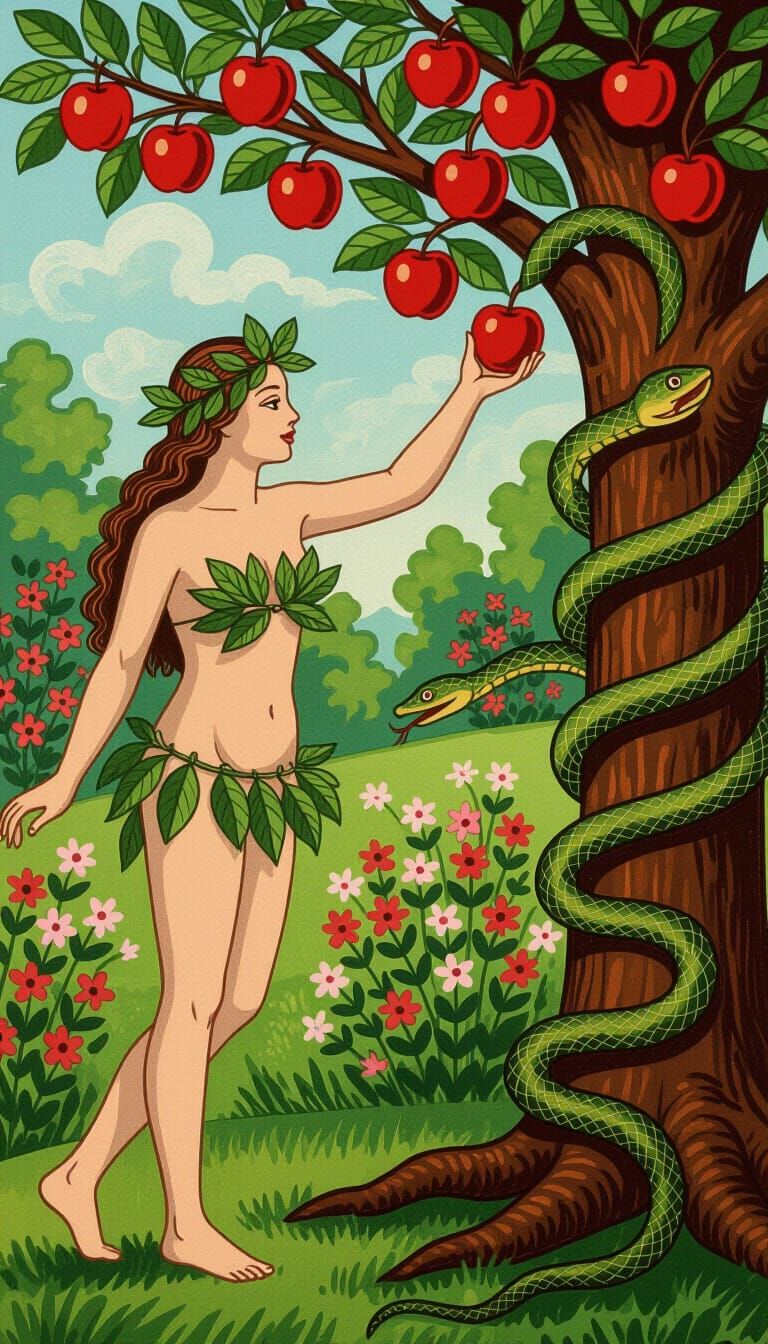 Eve and the Serpent in Eden