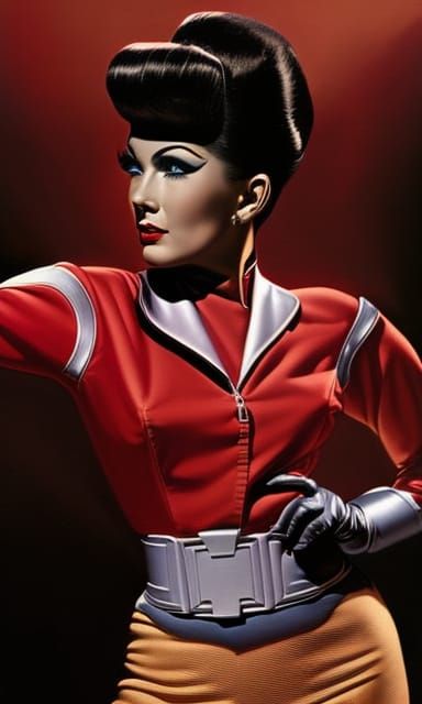 Retro Sci-Fi Space Girl in Vargas Style