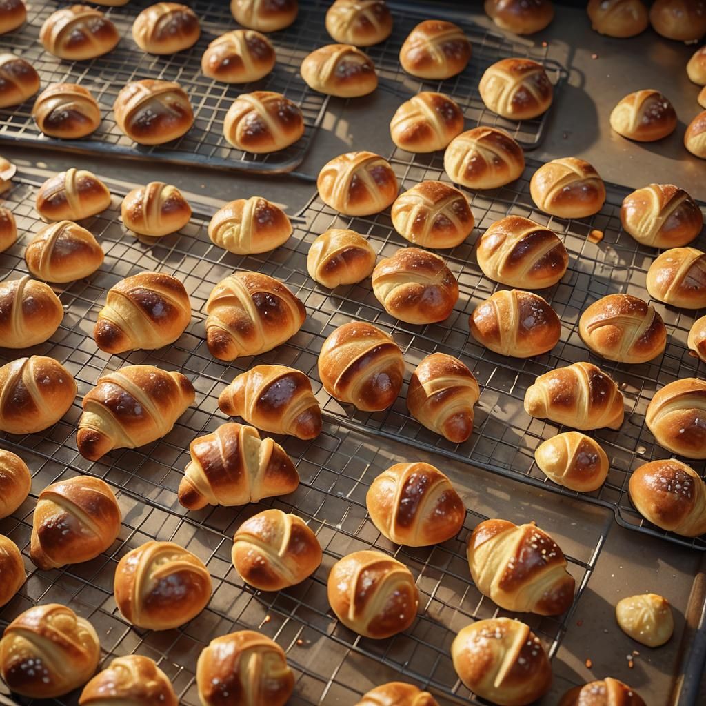 Fresh Croissants in Cozy Bakery: Pixar-Style 3D Art