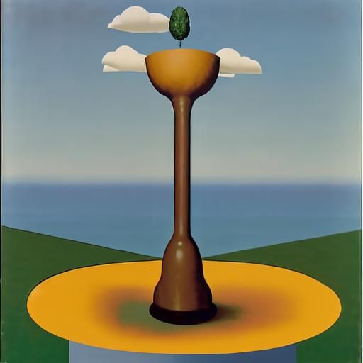 Surreal Scene in Style of René Magritte