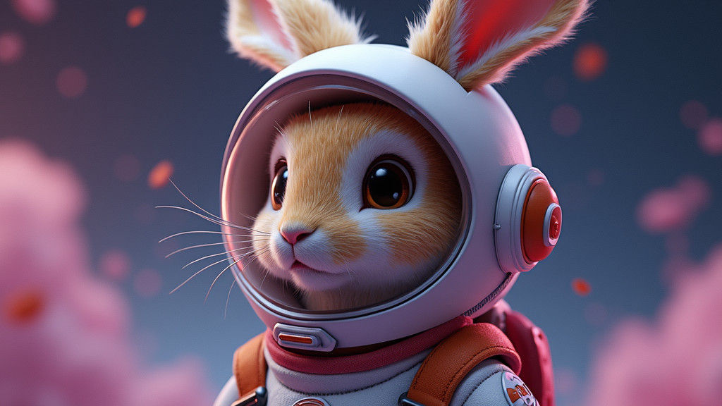 Bunny in Spacesuit: Detailed Matte Painting