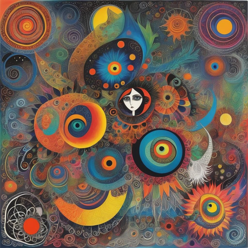 Vibrant Fractal Explosion in Surrealist Style