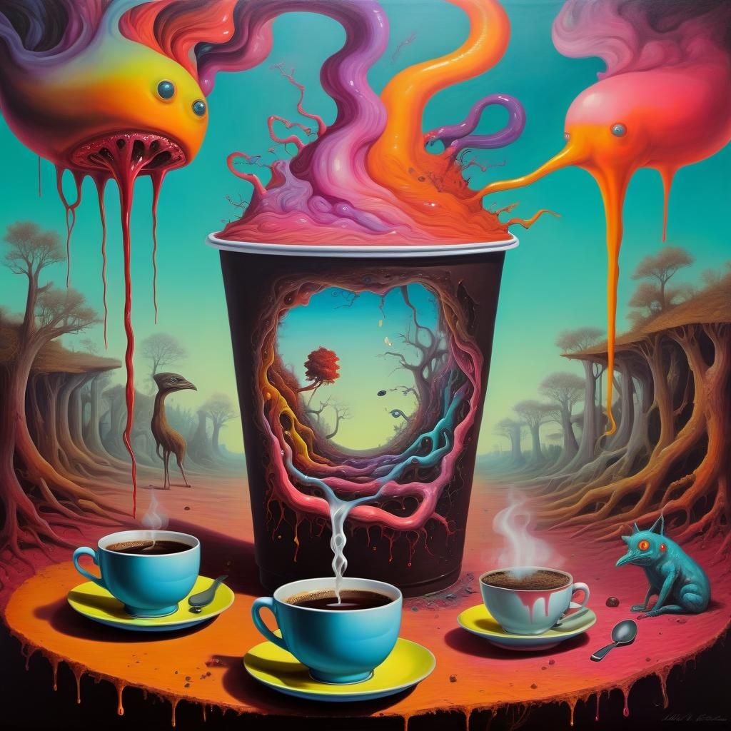 Surreal and Unsettling Caffeine Addiction
