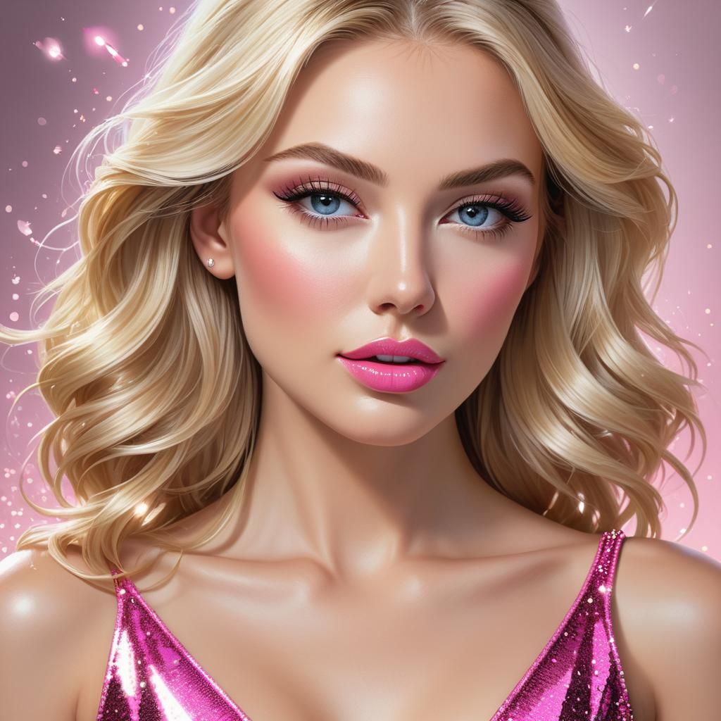 Hyperrealistic Portrait of a Beautiful Blonde Woman