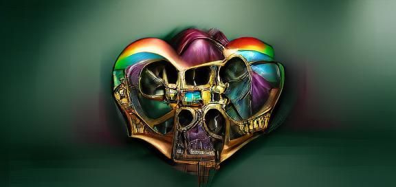 Steampunk Skull with Broken Heart Digital Art