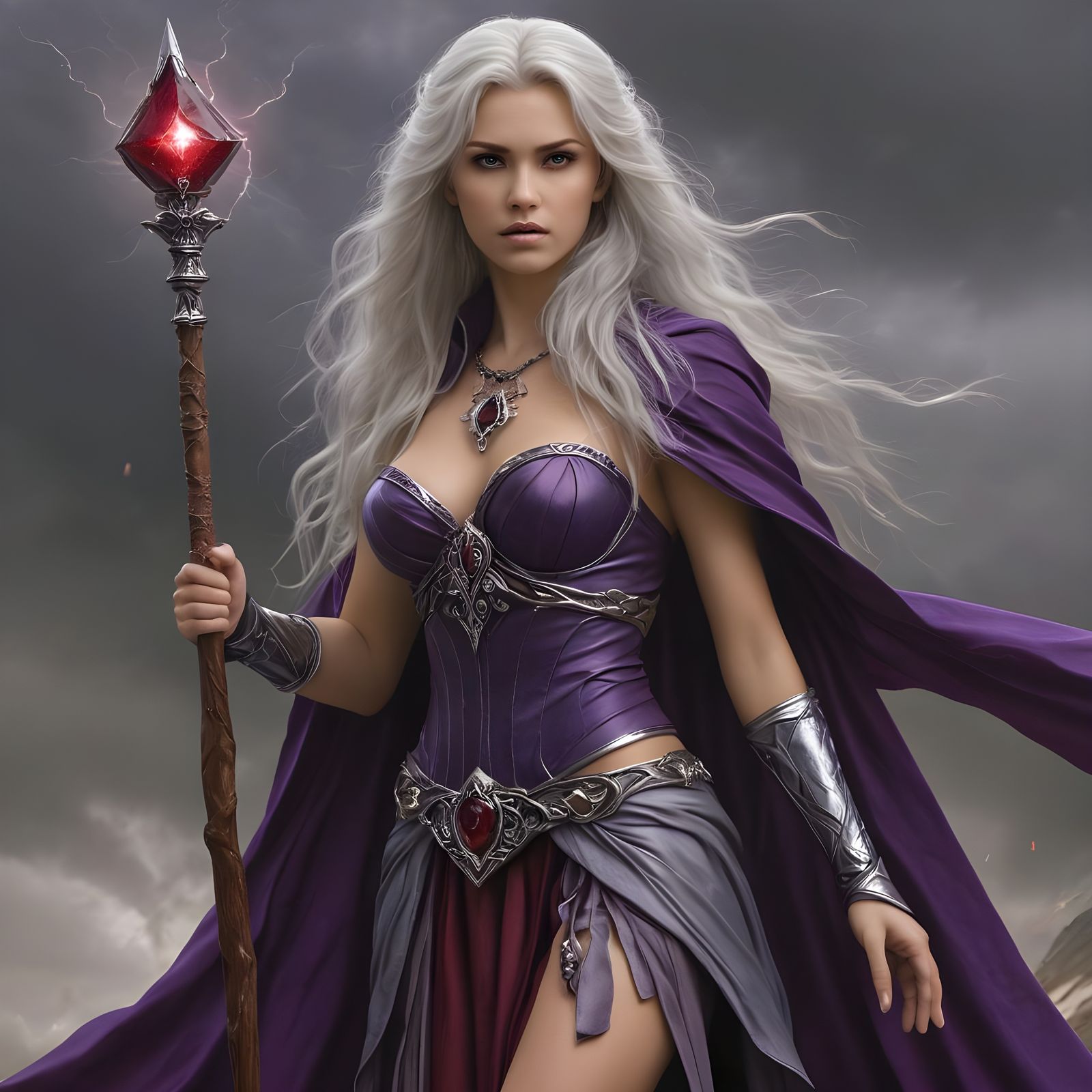 Mysterious Goddess Shrouded in Thunderous Aura