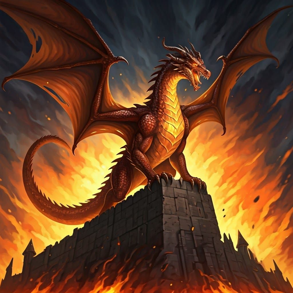 Fiery Beast Conquers Blazing Castle