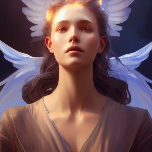 Angelic Portrait in Hyperdetailed Style