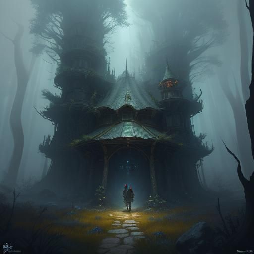 Mystical Warrior in a Dreamlike Forest