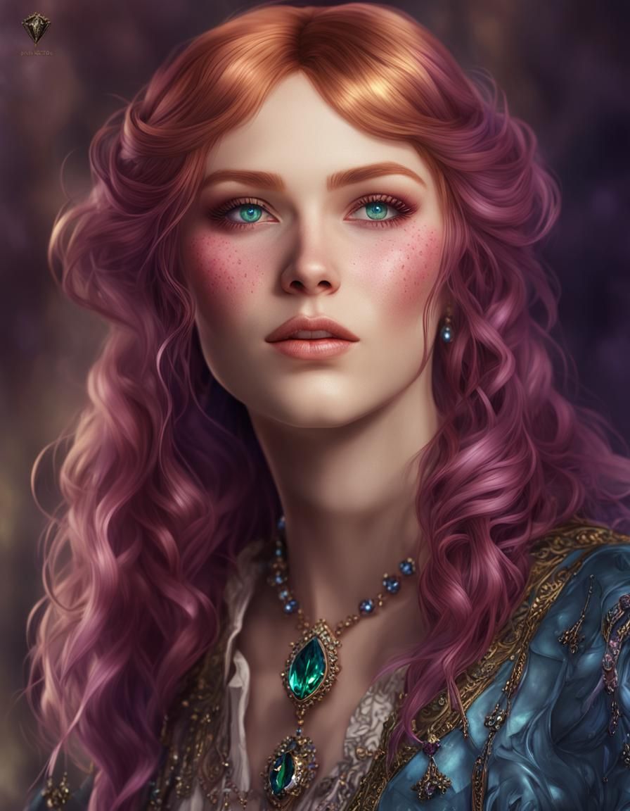 Gothic Woman with Jewels: Dark Fantasy Art