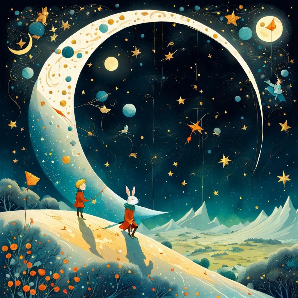 The Little Prince and the rabbit.