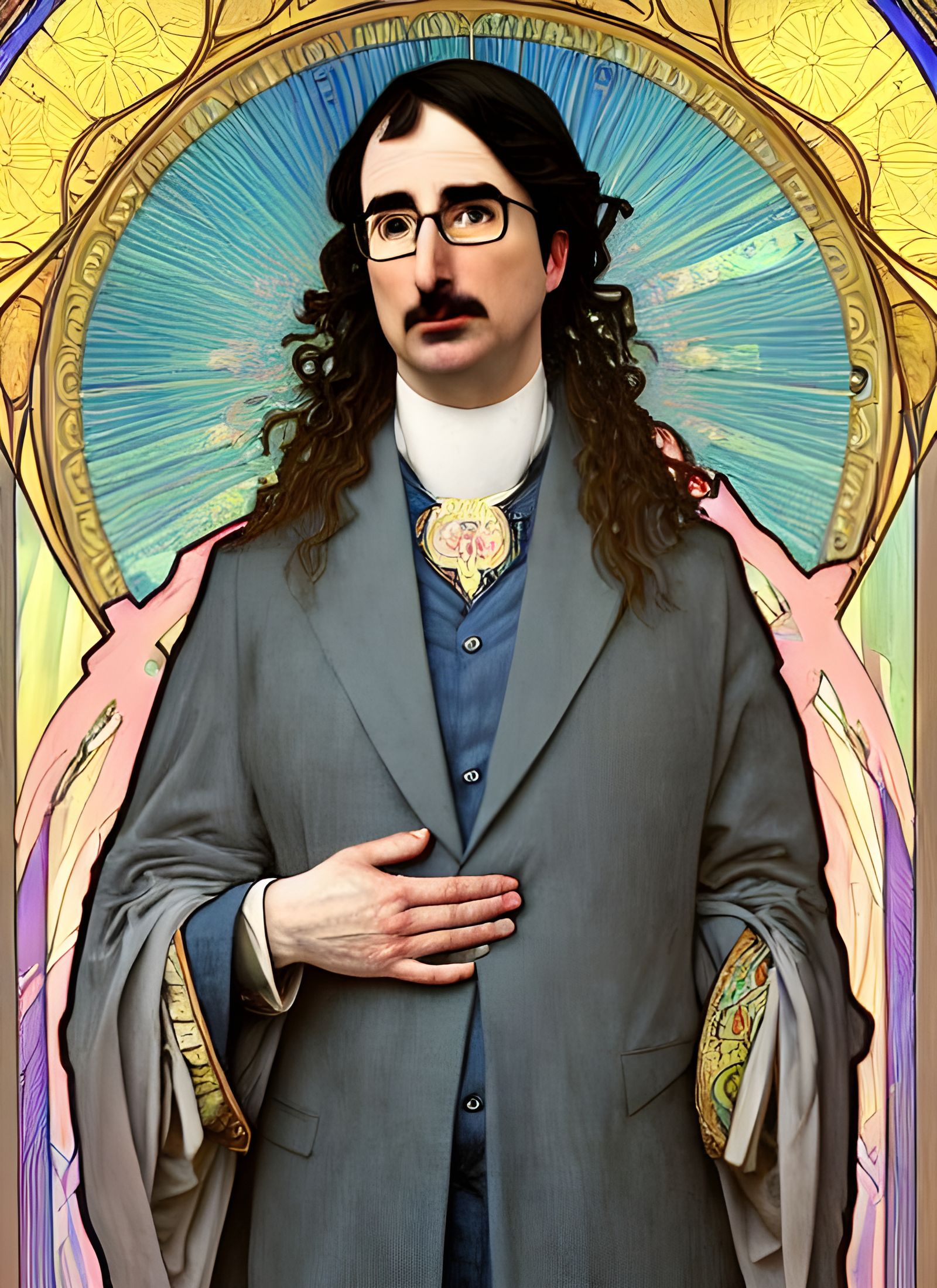 John Oliver as St. John in Art Nouveau Style