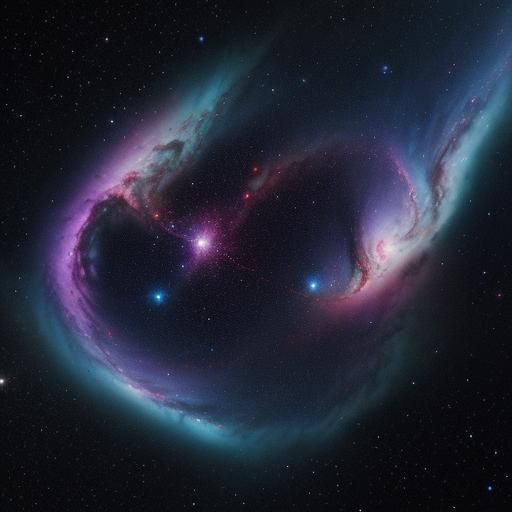 Cinematic Spaceship Journey Through Nebula Clouds