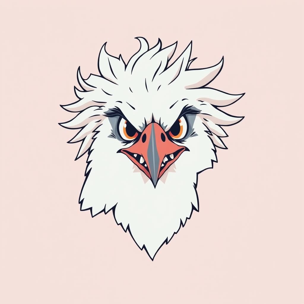 Cartoon Hawk Head with Human Features in Pop Art Style