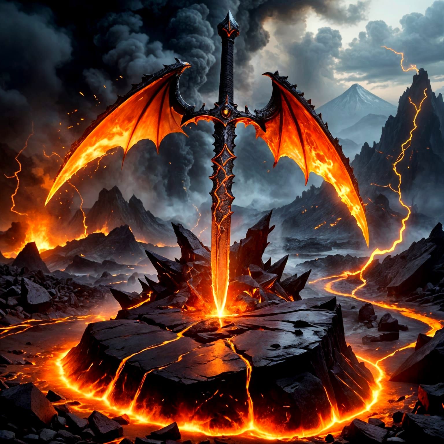 A sword made of fire and dragon blood