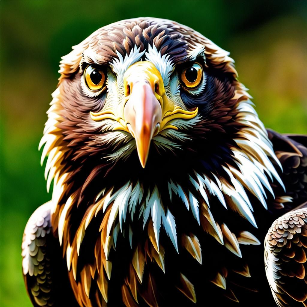 Fierce Eagle Portrait in Beatrix Potter Style