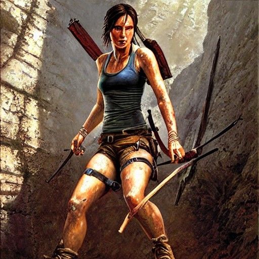 Tomb Raider in Oil Painting Style