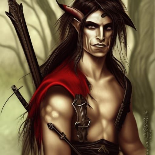 Elf Pirate with Parrot in Dark Fantasy Art