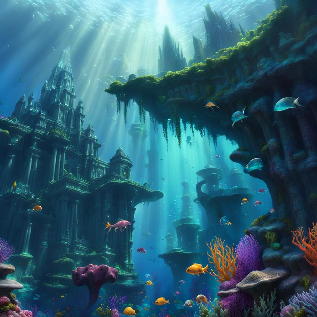 Underwater Atlantis Metropolis in Studio Trigger Style