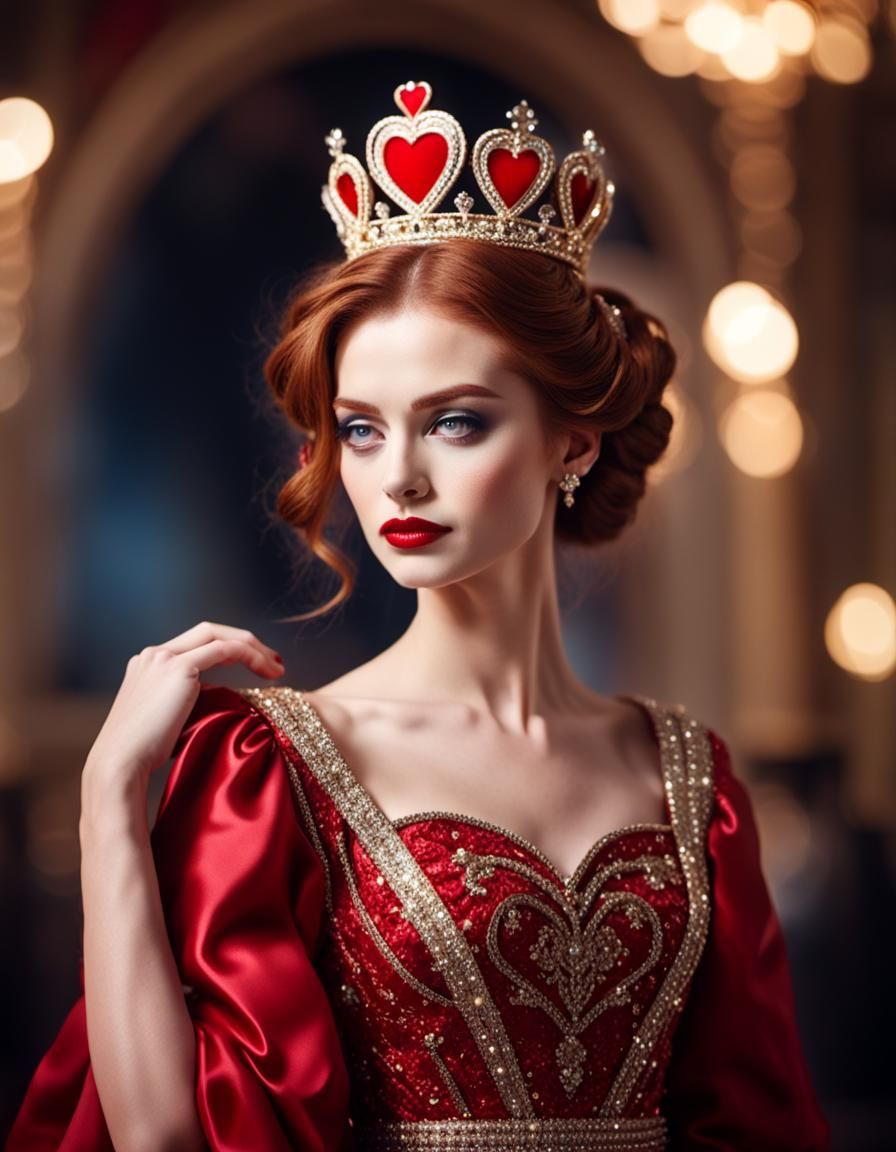 Queen of Hearts Portrait: Hyperdetailed Professional Photogr...