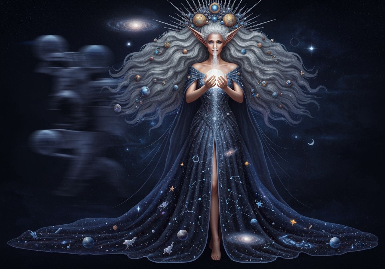 Cosmic Goddess in Surreal Digital Art Style