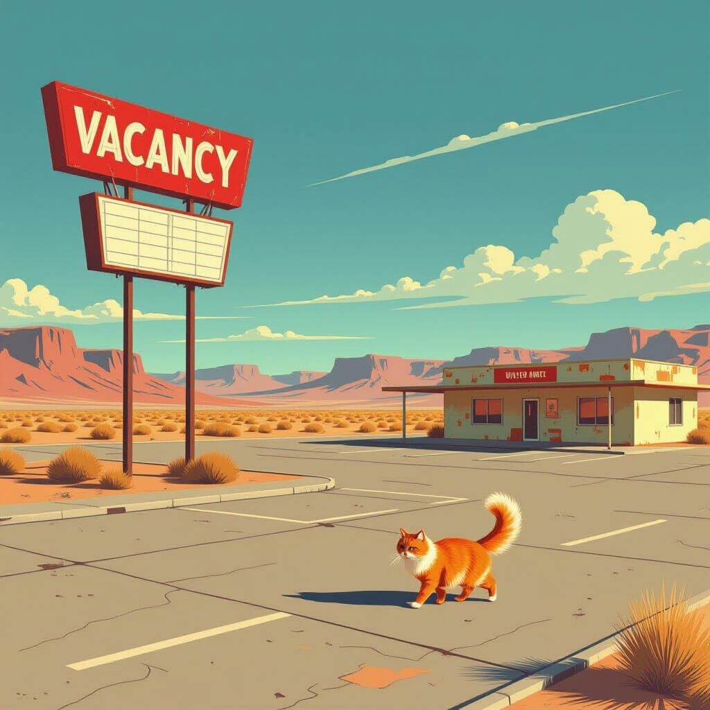 Desert Motel in Retro Futurism Style