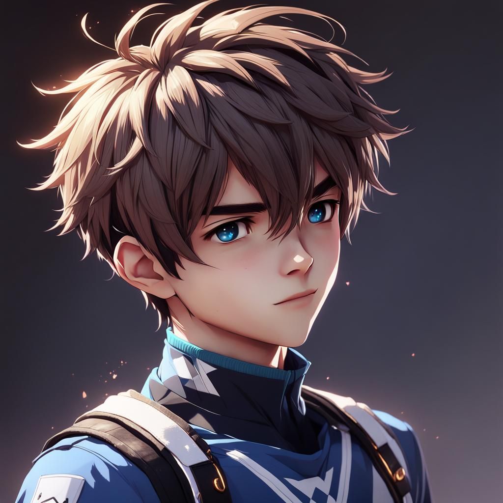 Anime Style 3D Art of a Young Man