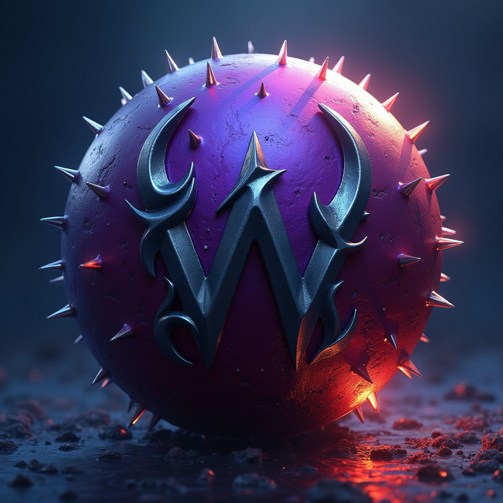 Mystical Ball with Spikes in Digital Matte Painting