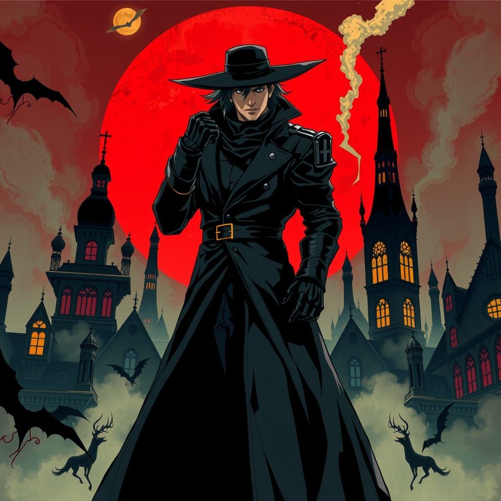 Vampire Hunter D, in the tyle of modern anime