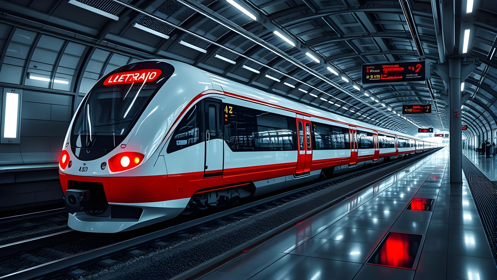 Futuristic Train Pulling Into The Station (Continued)