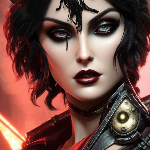 Ana de Armas as Dark Fantasy Dieselpunk Warrior