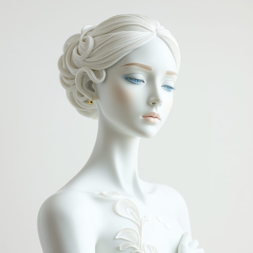 Porcelain Woman with Symmetrical Design