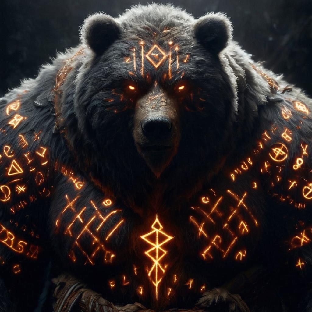 Ominous Kodiak Bear Runebear in Elemental Darkness