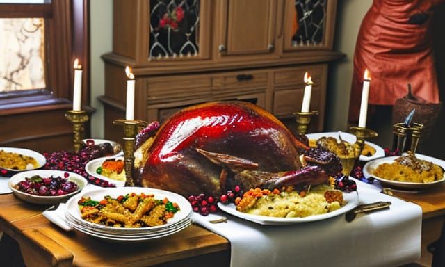 Medieval Feast with King, Queen, and Golden Dishes