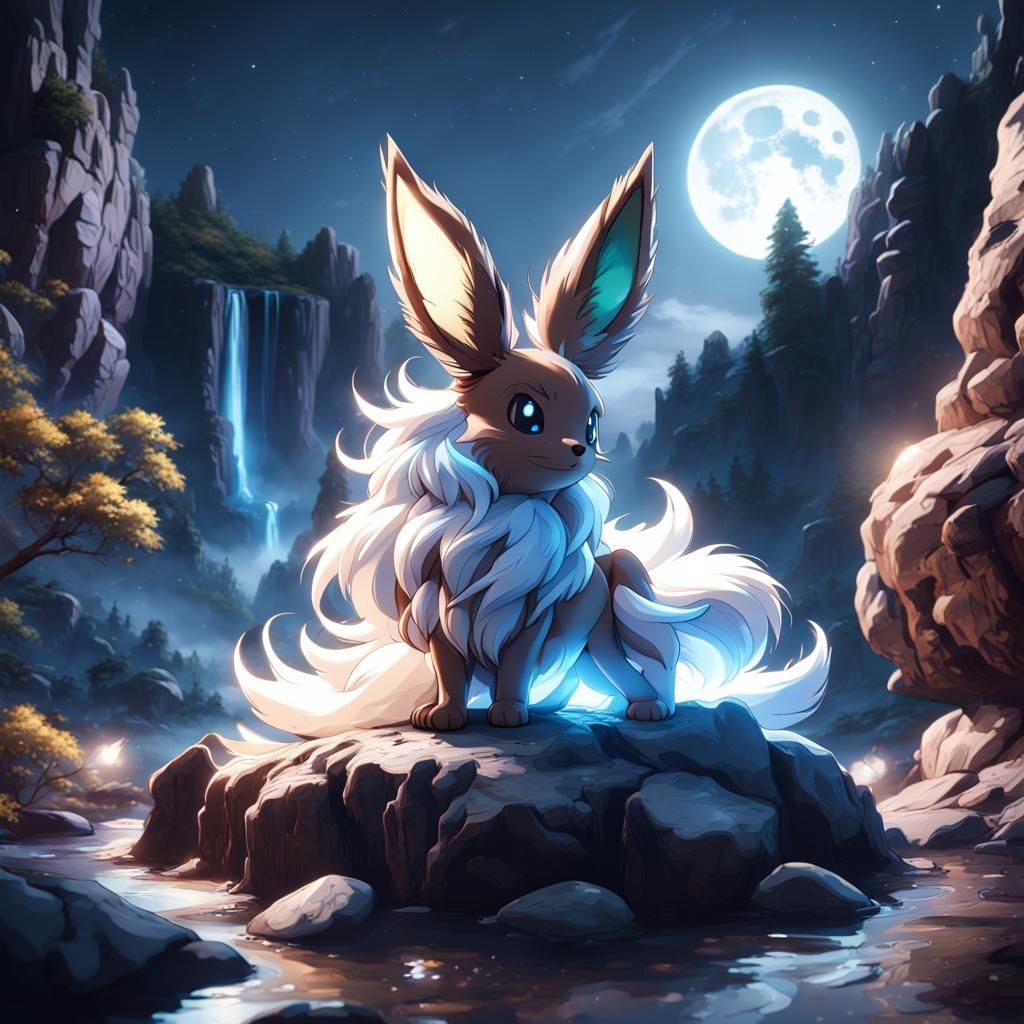 Eevee in the moonlight