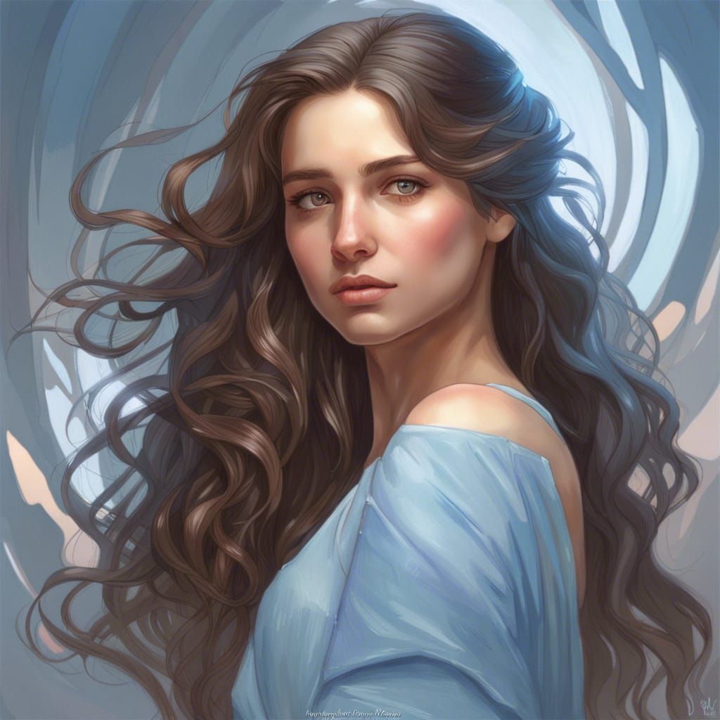 Brunette with Hazel Eyes in Detailed Portrait