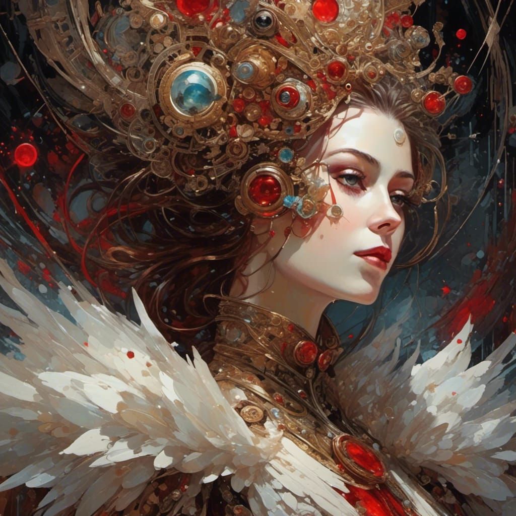 Steampunk Gothic Woman Portrait in Fantasy Art Style