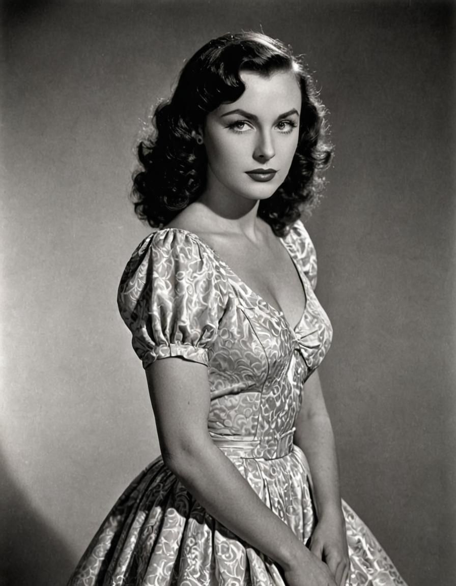 Vintage Portrait of a Woman in 1940s Style
