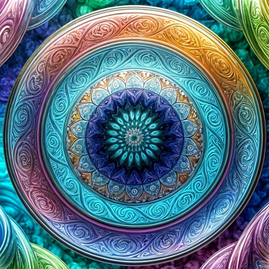 Enameled Glass Rainbow Water Bong