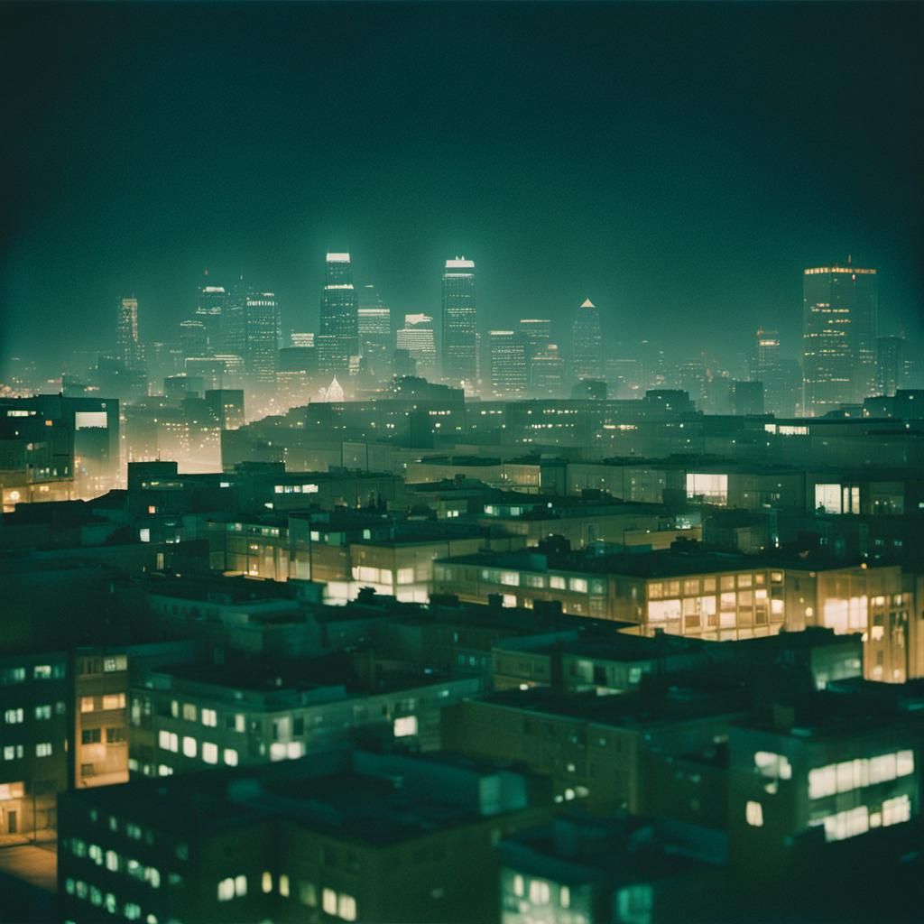 Romantic Night Cityscape in Soft Focus