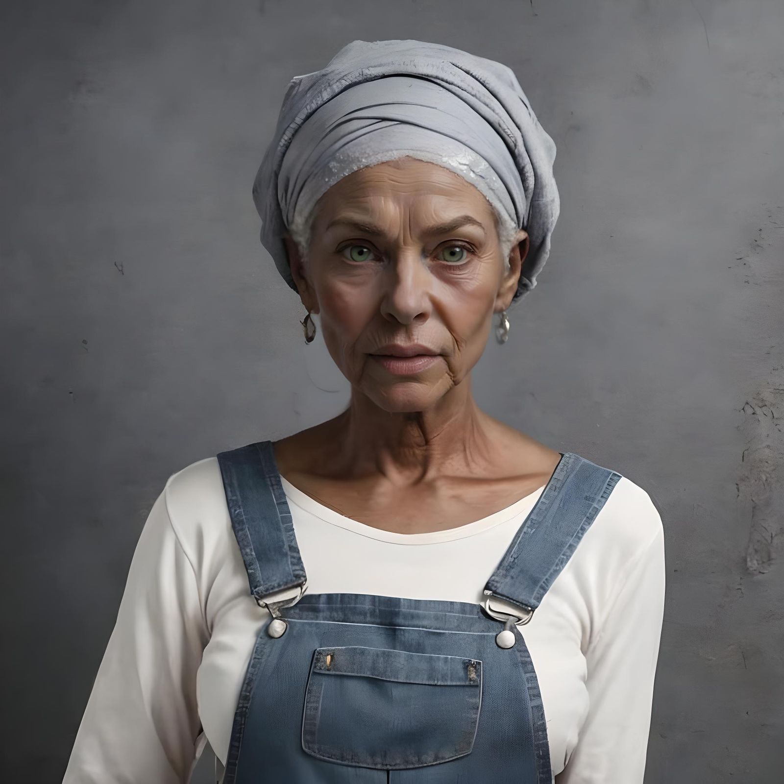 Stern Haitian Woman in Scrapyard