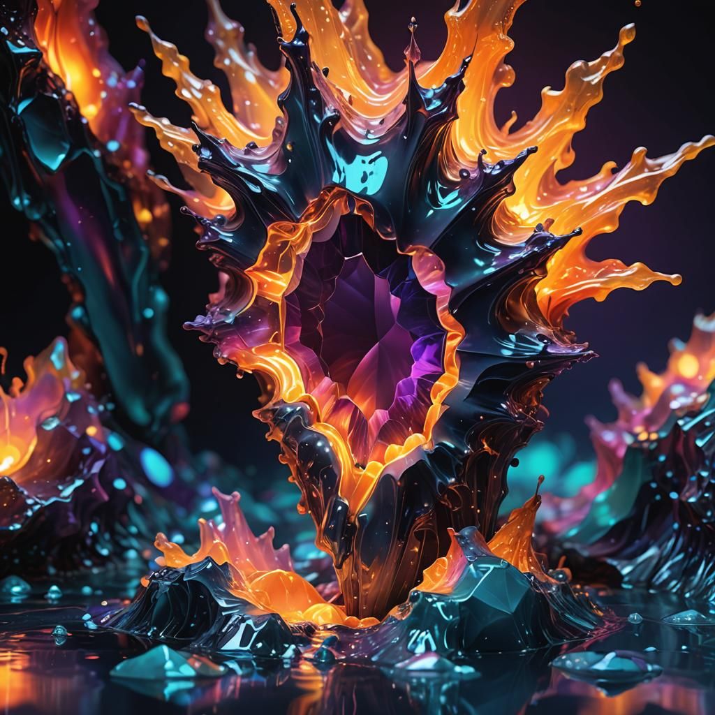 Gemstone Dissolving into Molten Wax: Concept Art