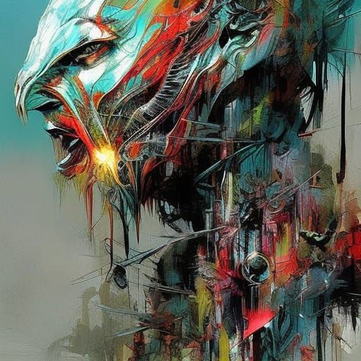 Giant Piranha Feast: Biopunk Concept Art