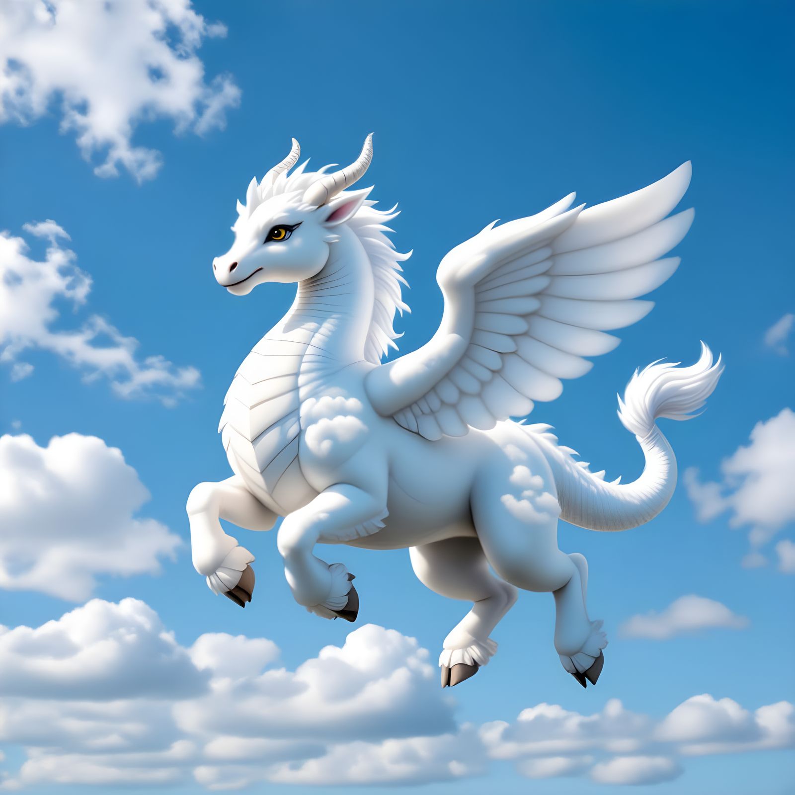 Mythical Beasts Formed From Clouds in AI Art