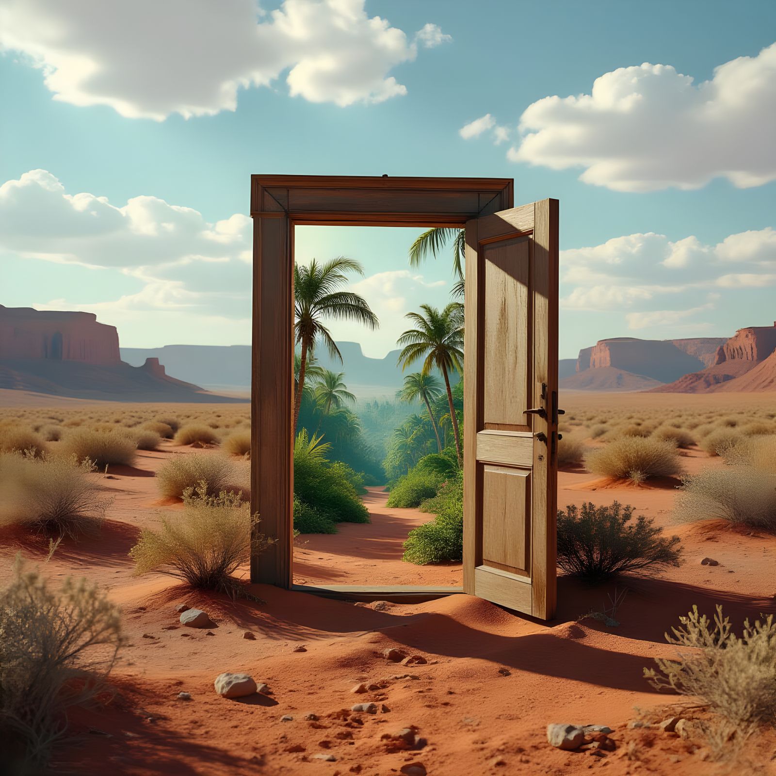 Desert Doorway to Lush Jungle, Cinematic Film Still