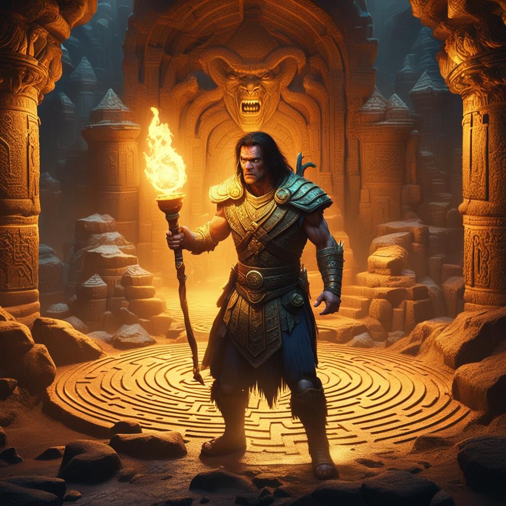 Conan Finds Gold in Labyrinth: Matte Painting