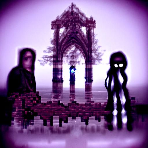 You are not alone Eldritch gothic art 8bit long exposure mys...