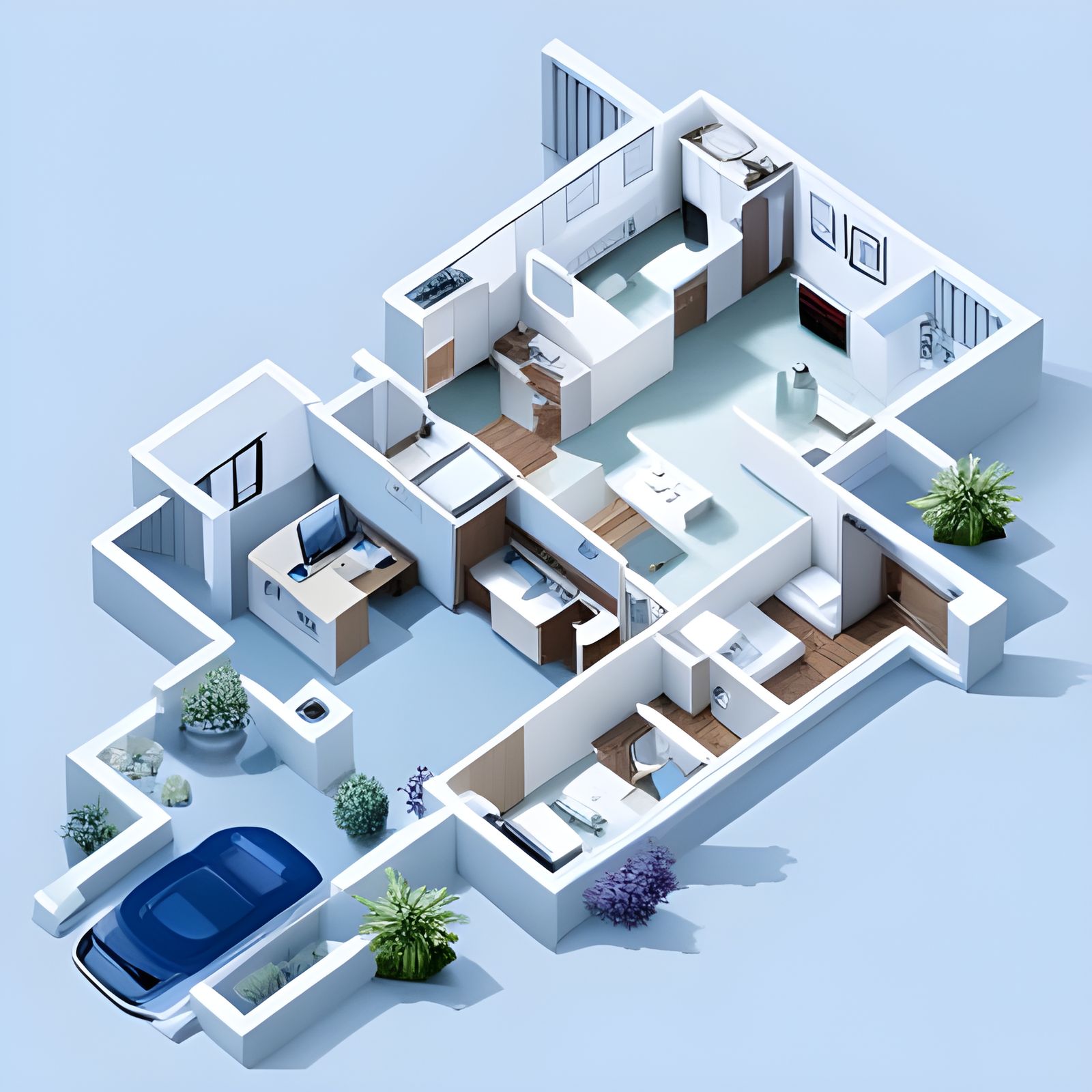 Home Blueprint Top-Down View with Numbers