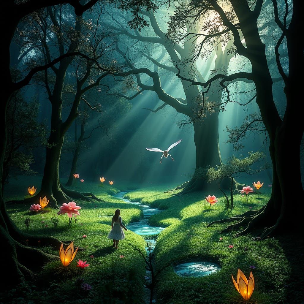 Enchanted Forest Glade in Dark Fantasy Style