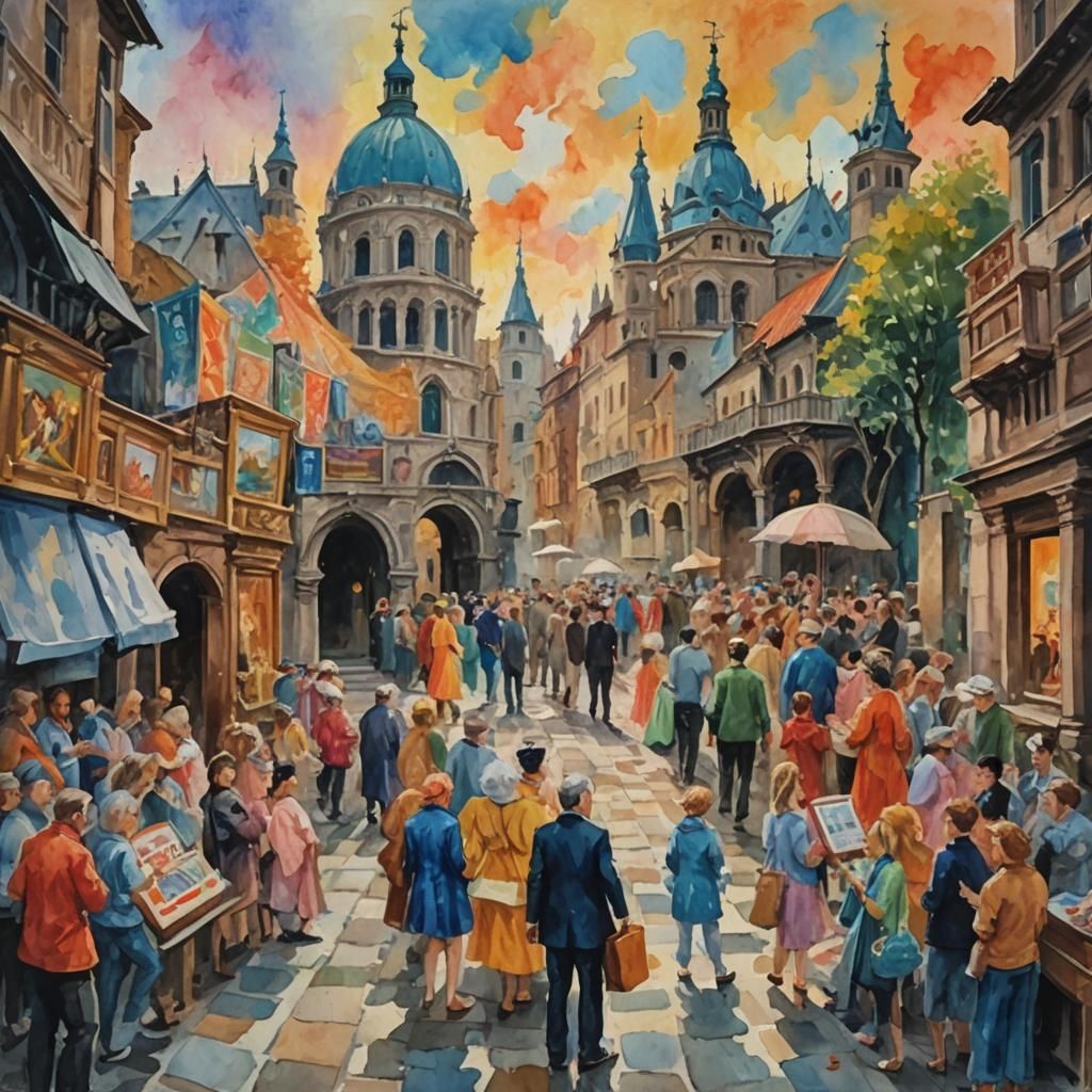 Impressionist Doomsday Prophecy in Gouache Style